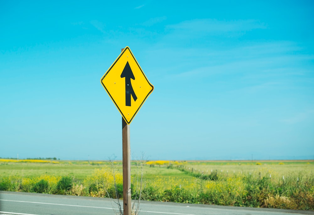 black and white road sign