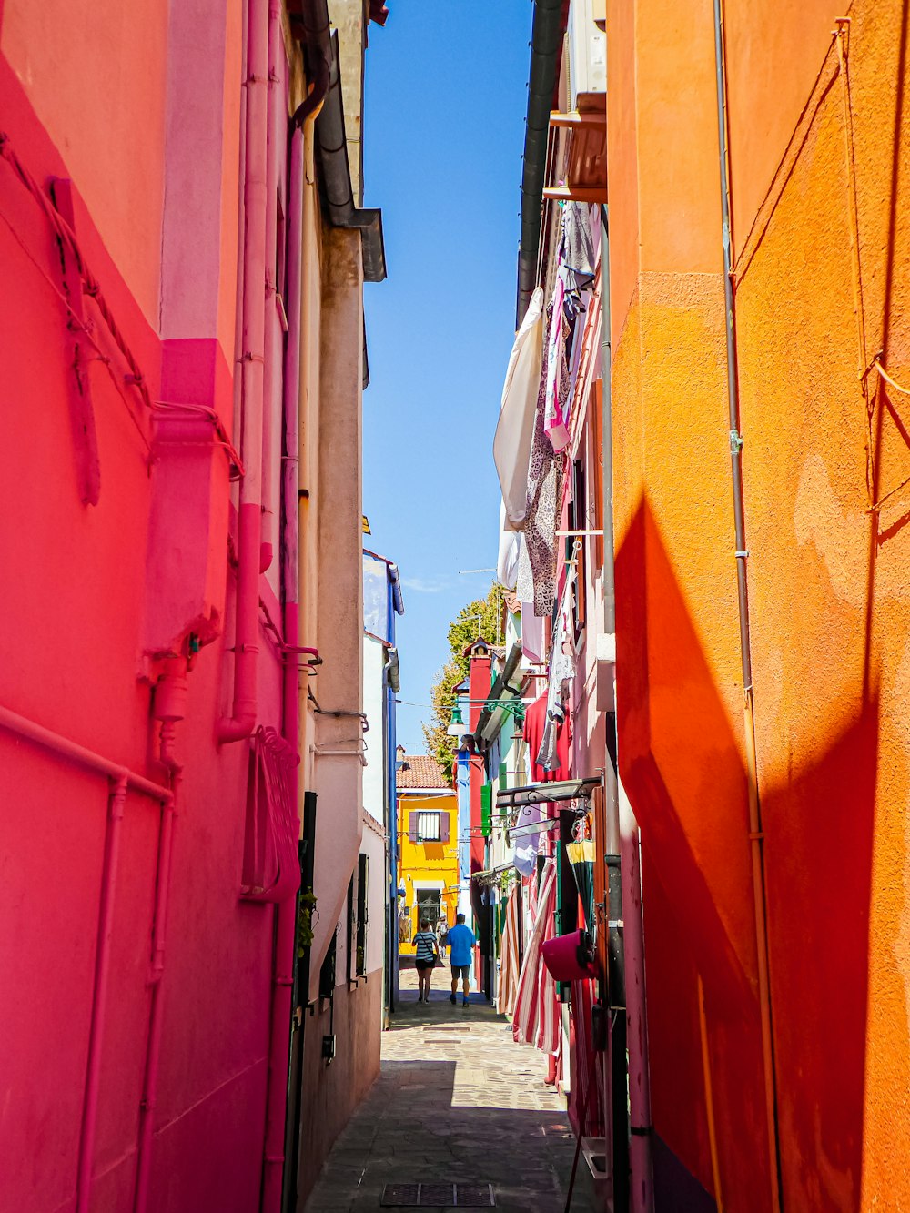 red yellow and blue painted buildings