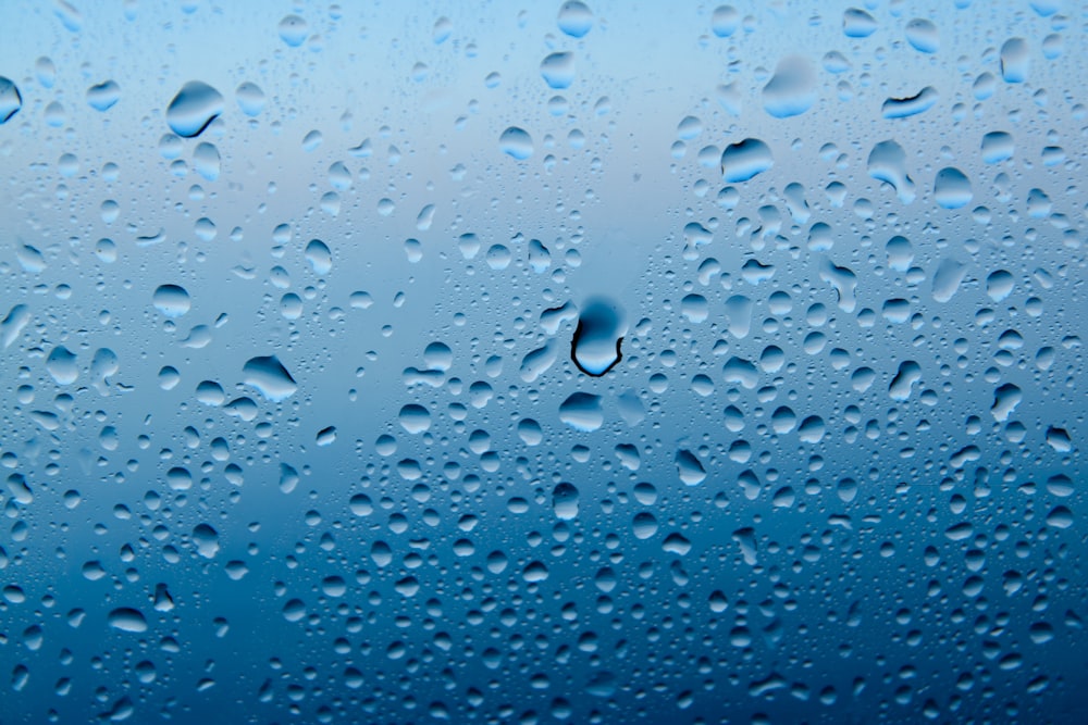 water droplets on glass panel