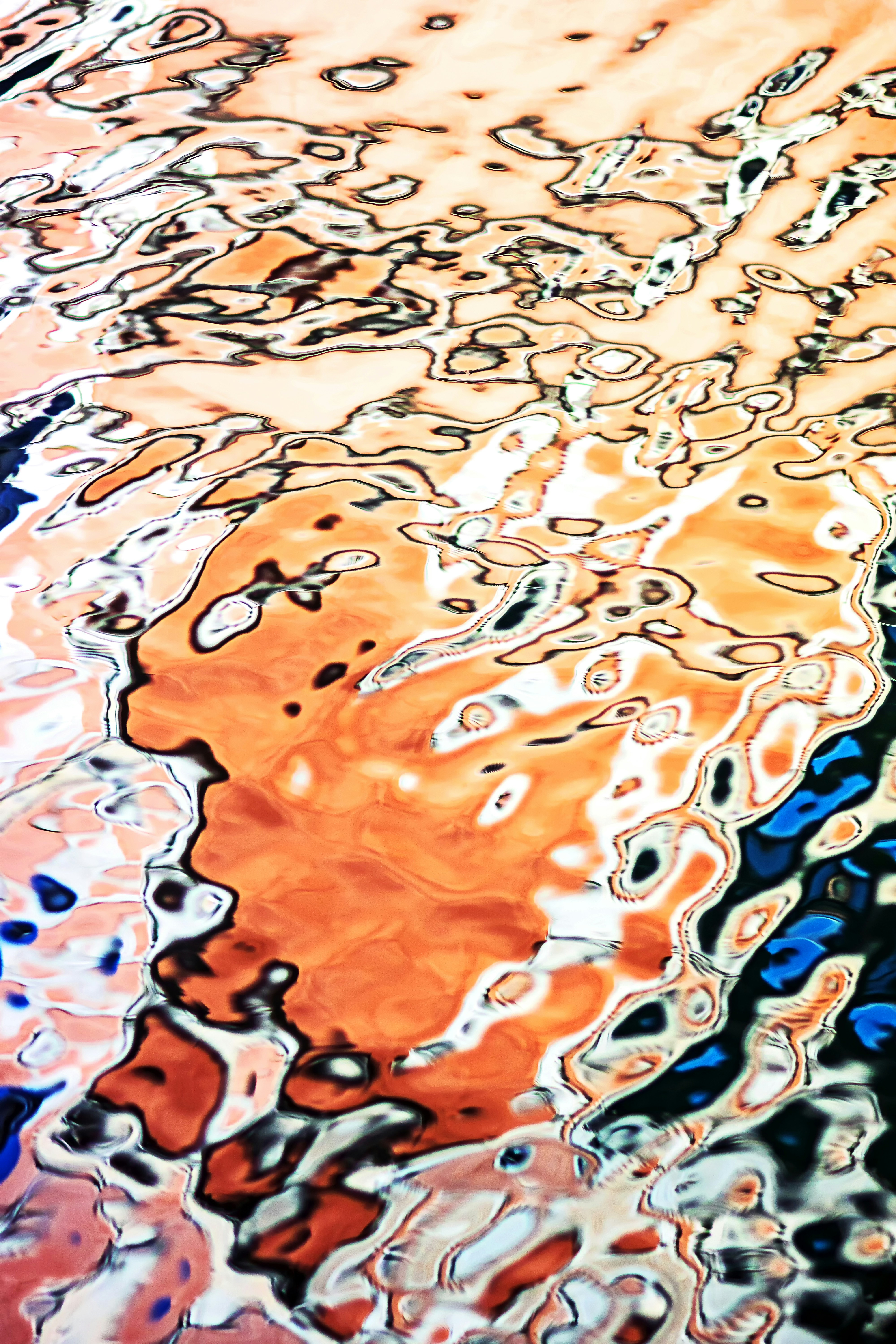 white and blue abstract painting