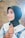 woman in blue hijab smiling