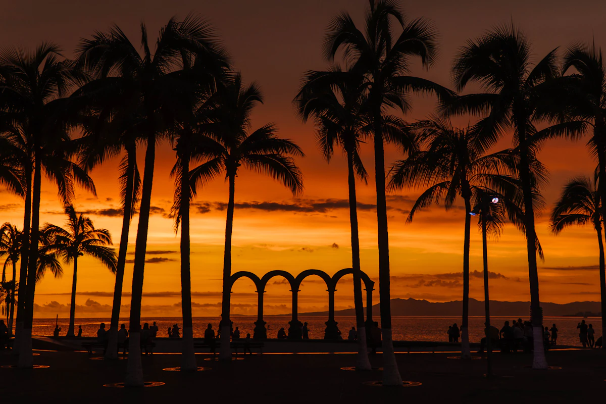 Malecon boardwalk in Puerto Vallarta with sculptures