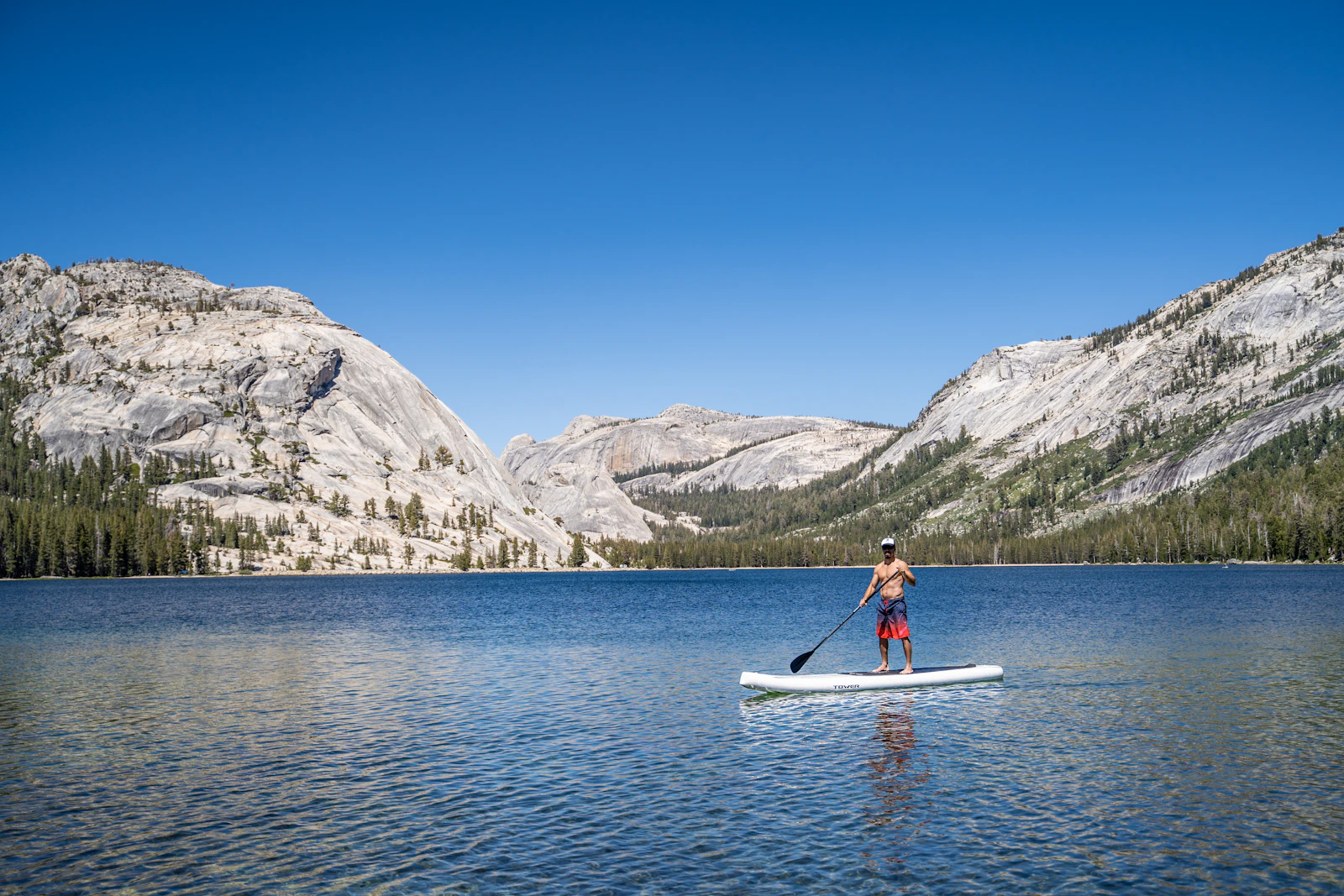 Paddler spending time on calm open water