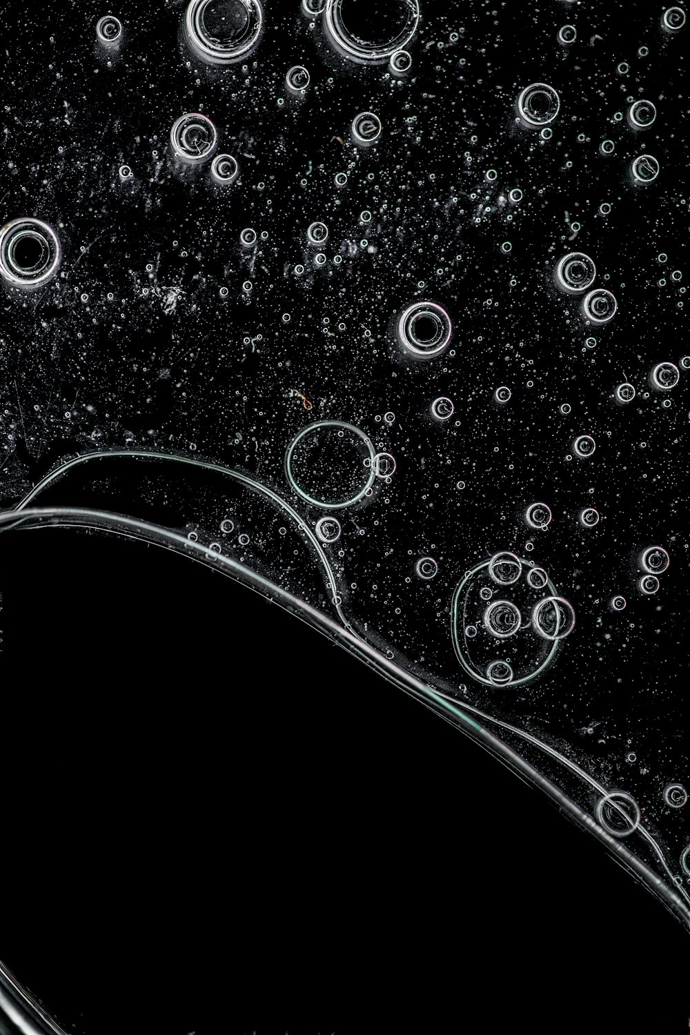 water droplets on black background