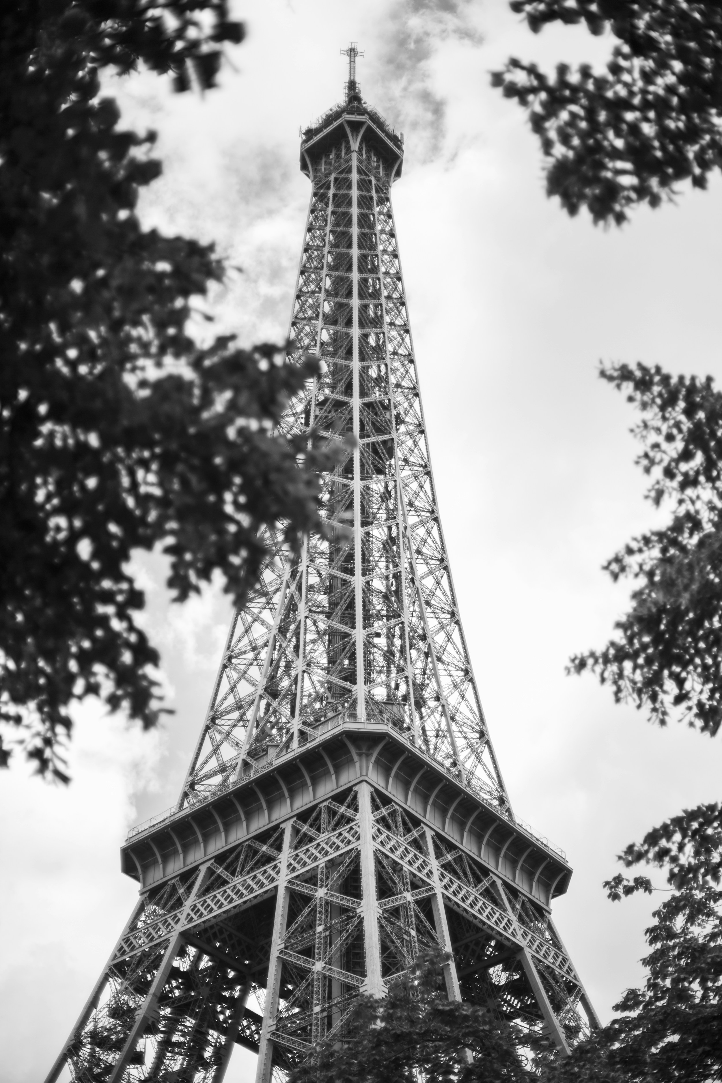 grayscale photo of eiffel tower