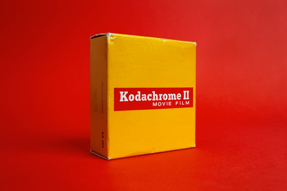 yellow and red cardboard box