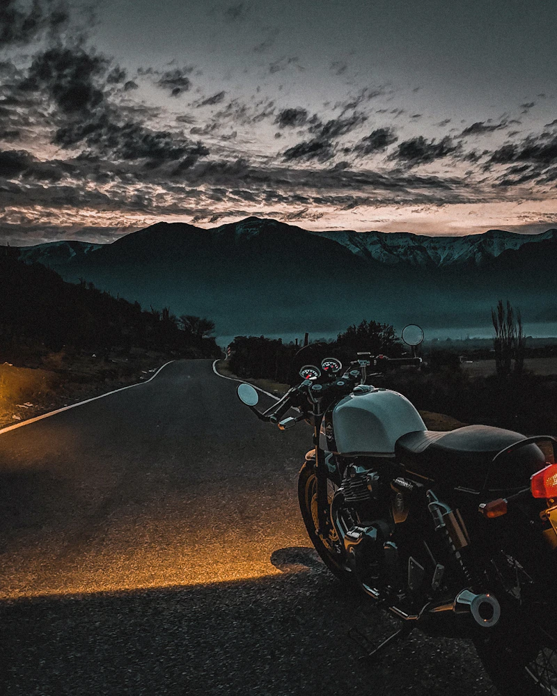 Motorcycles at dusk