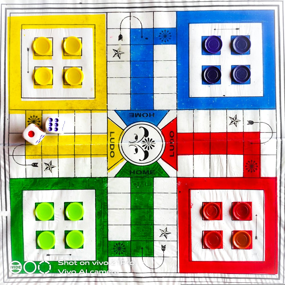 red green and yellow game board