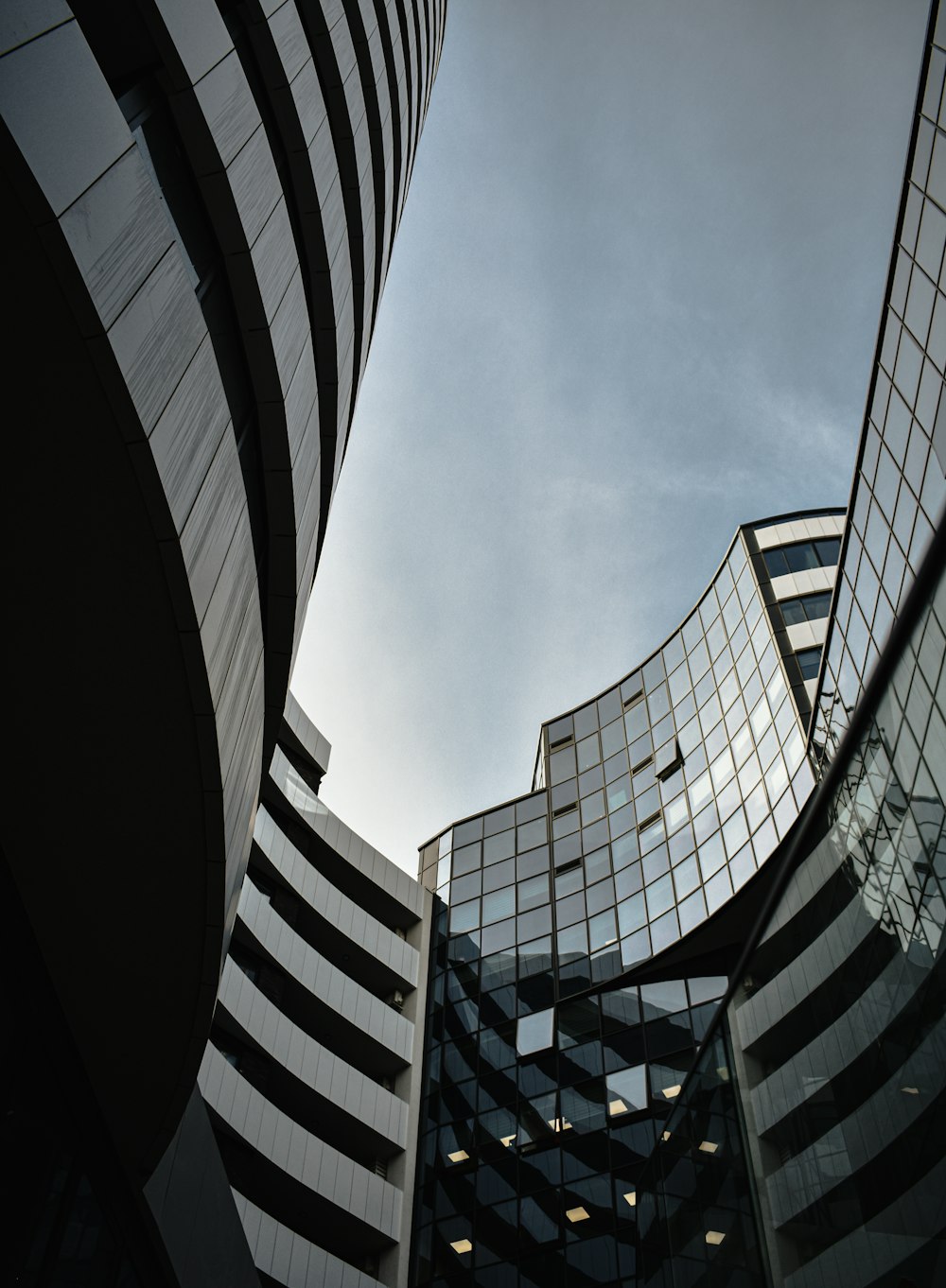 low angle photography of high rise building