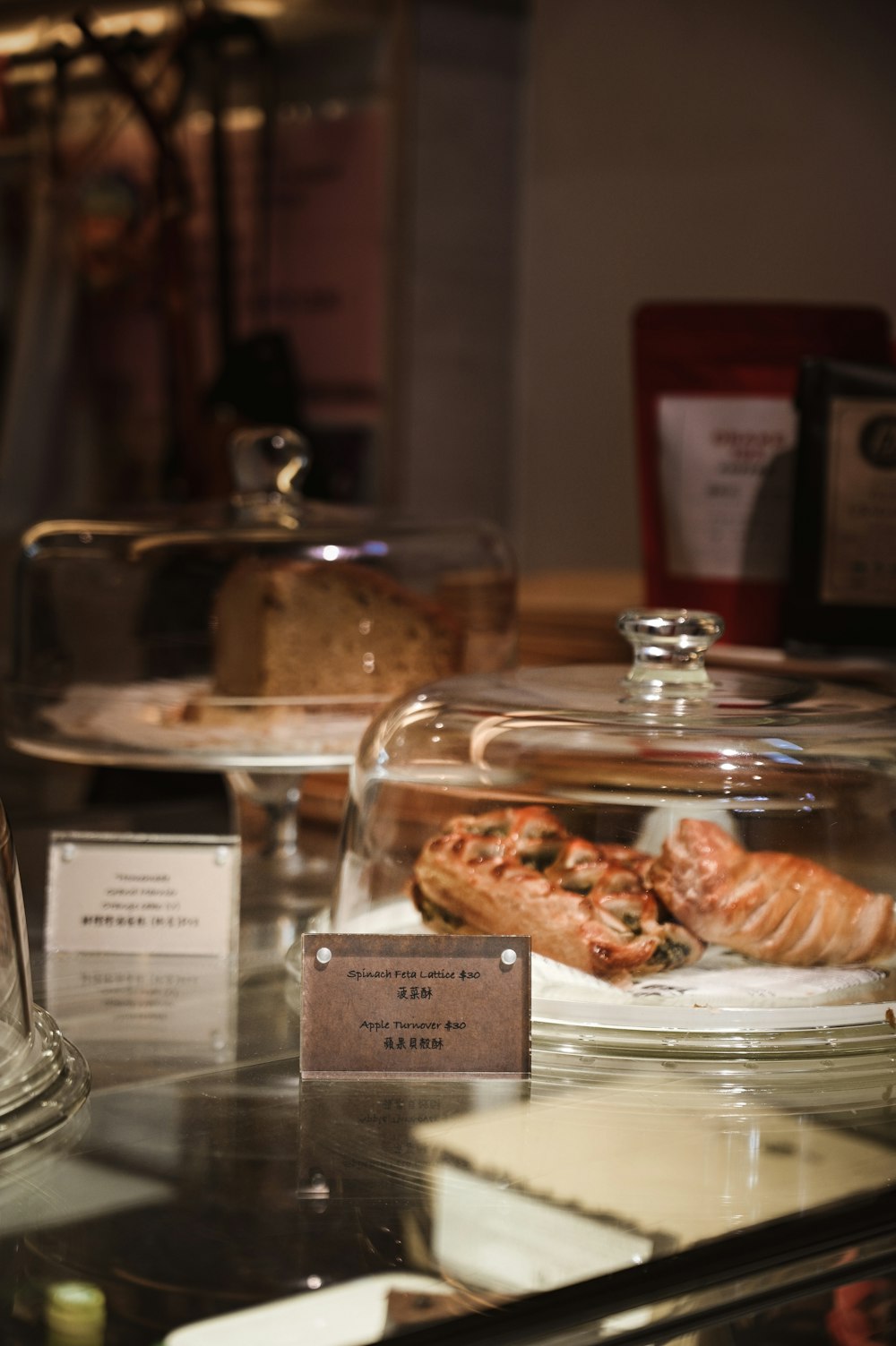 brown bread on clear glass tray