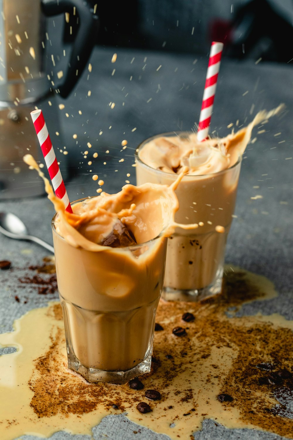 ice cream in clear glass cup