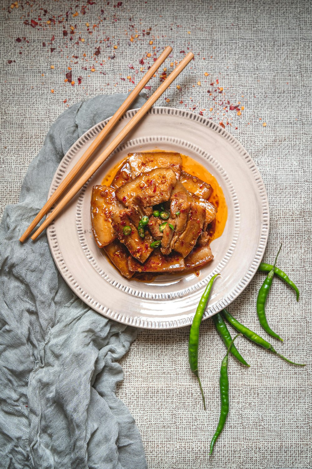 cooked food on white ceramic plate