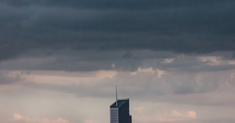 gray clouds over city buildings