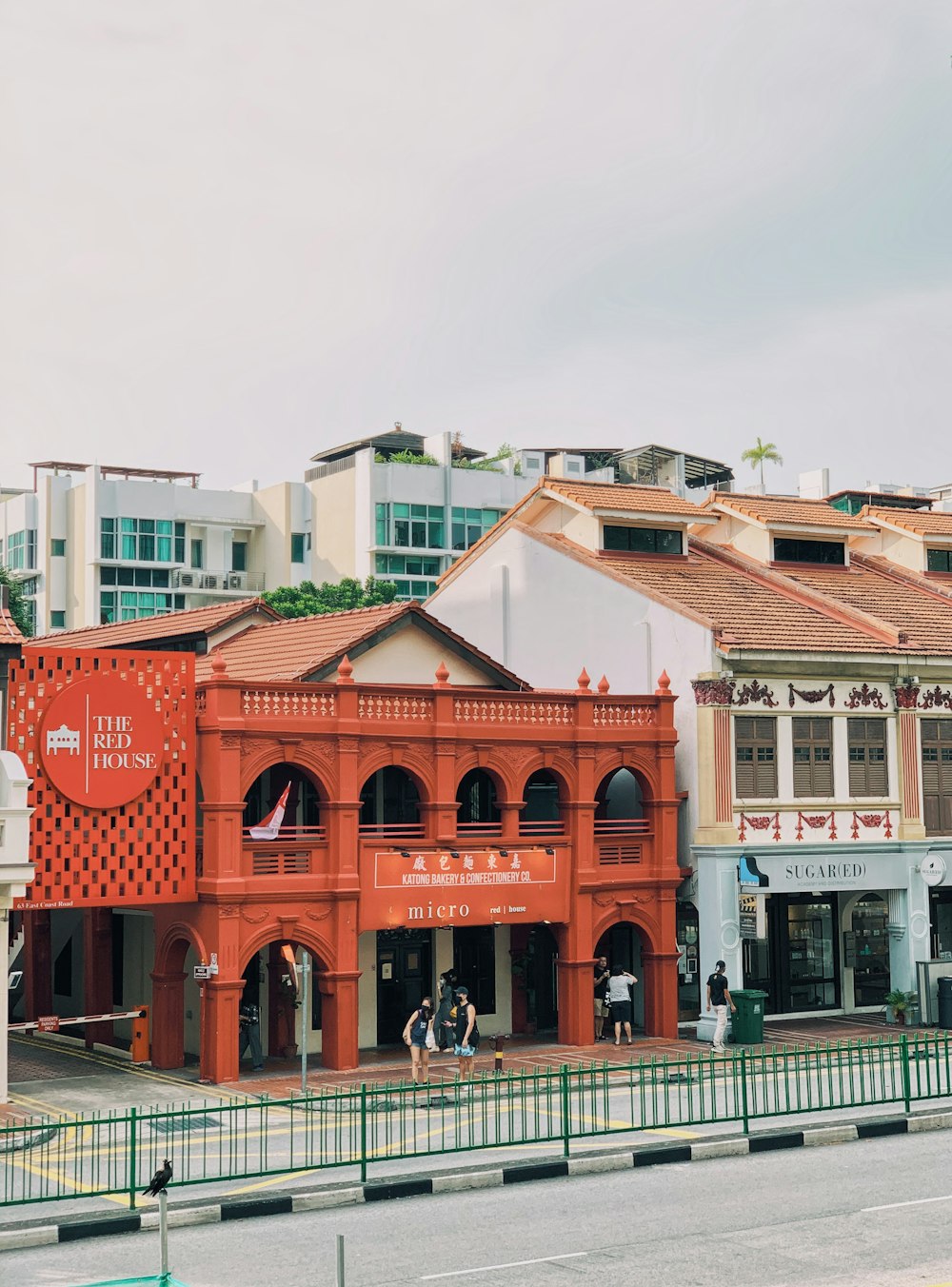 red and white concrete building