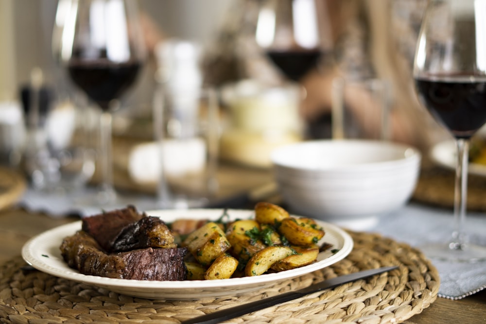 cooked food on white ceramic plate