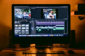 black flat screen computer monitor