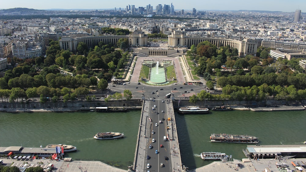 aerial view of city buildings and roads