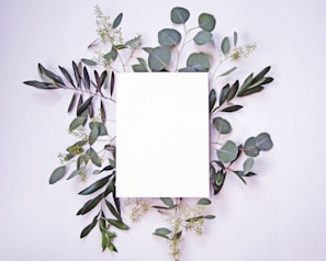 white paper on green leaves