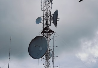 black and white satellite dish