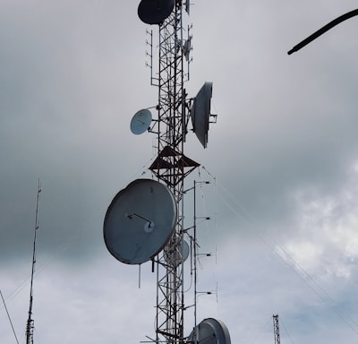 black and white satellite dish