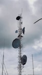 black and white satellite dish