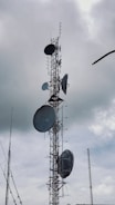 black and white satellite dish
