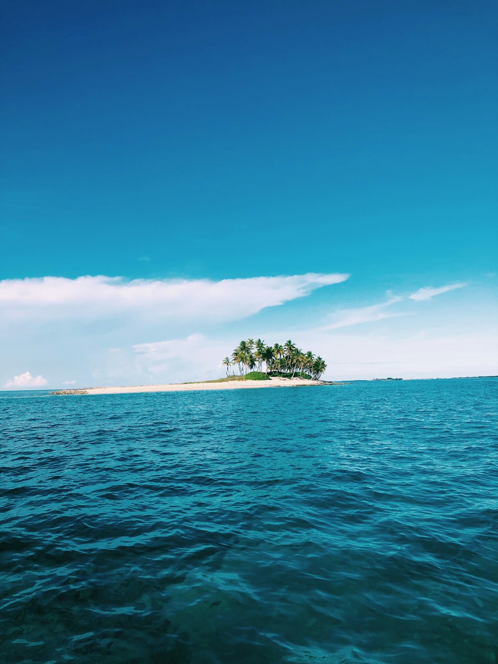 green trees on island surrounded by sea water under blue sky during daytime
