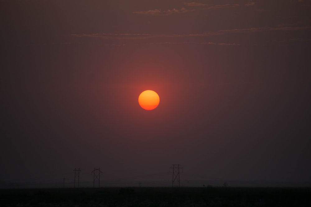 sun setting over the horizon