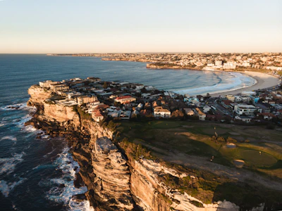 Aerial view of Sydney's coastline