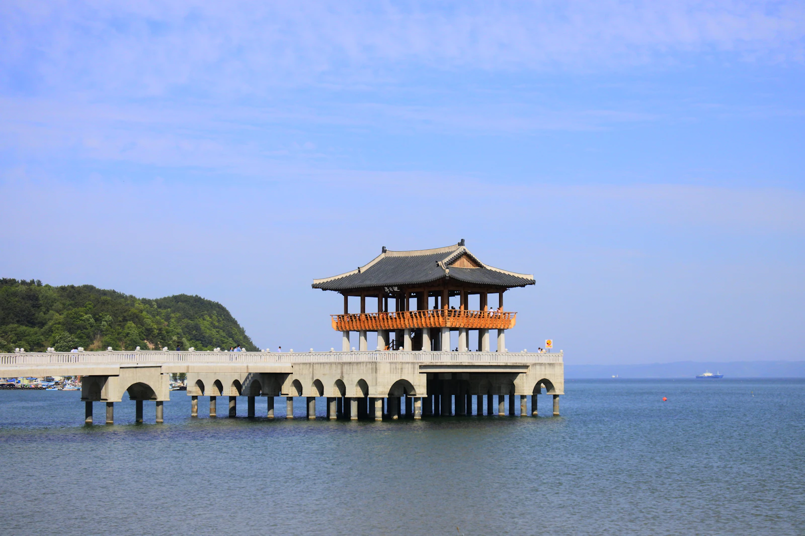 Pohang seaside pavilion and coastal water