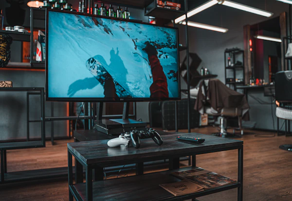 Switched-on TV in living room