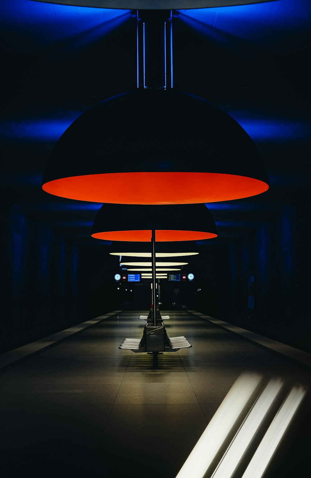 orange and black pendant lamp