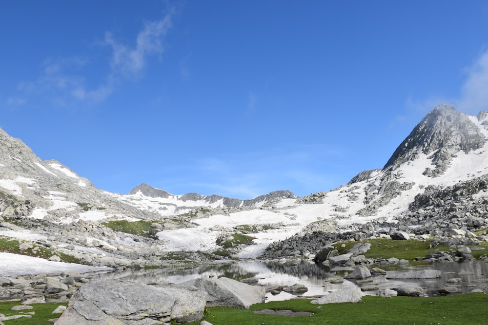 snow covered mountains under blue sky during daytime