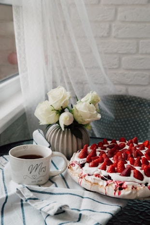 A cozy set of custom mugs featuring Sam and Mikey’s names and wedding date.