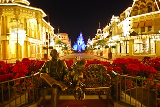 man in black jacket sitting on brown wooden bench during night time