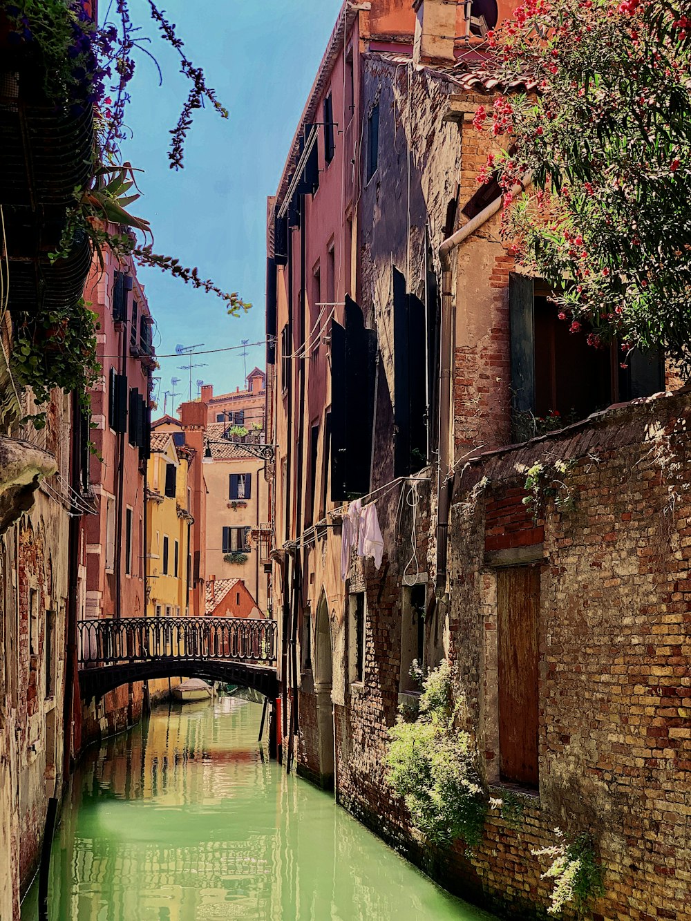 river between brown brick buildings during daytime