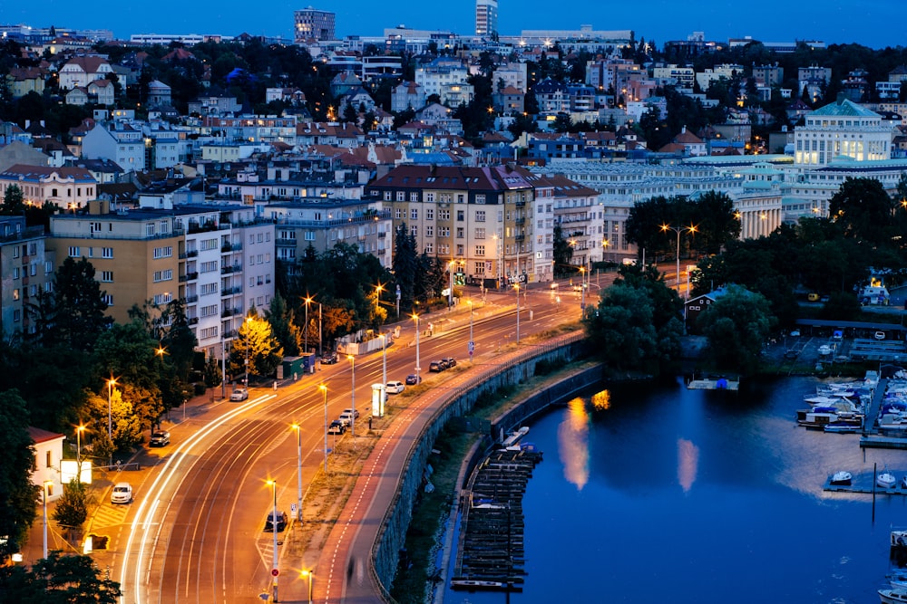 cars on road during night time