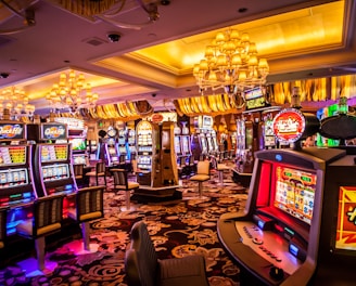 arcade machine with lights turned on inside room