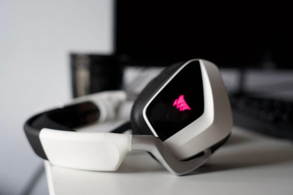 white and black vr goggles