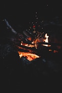 burning woods during night time