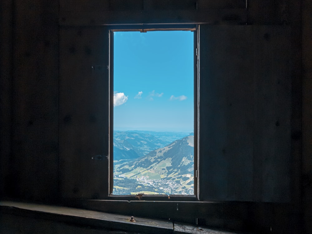 blue and white sky over the mountains