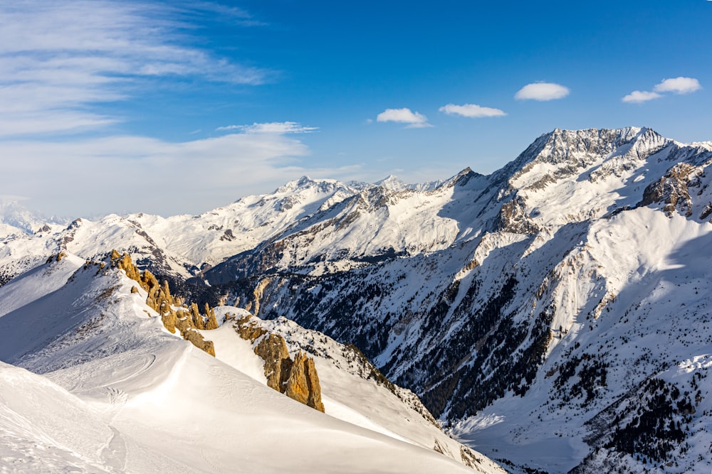 snow covered mountain under blue sky during daytime