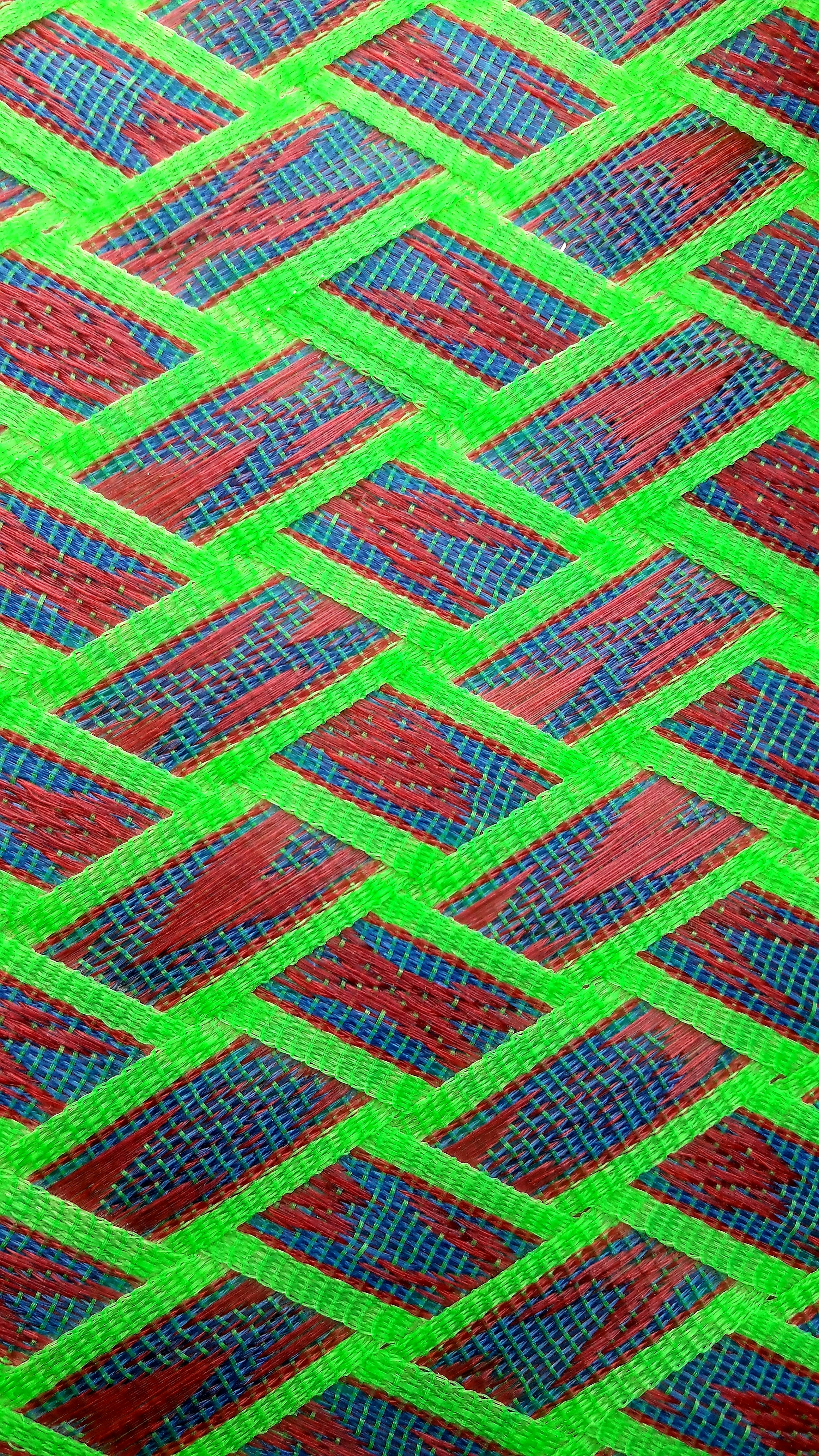 Forest green and ivory stripe woven textile pattern