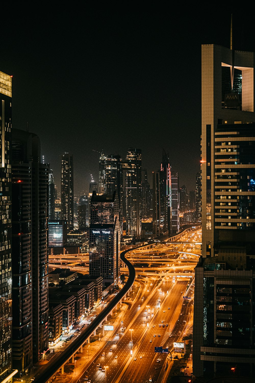 city buildings during night time