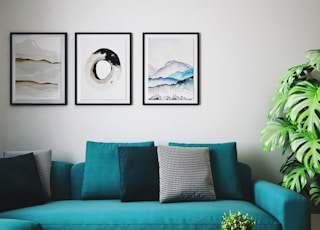 black and white throw pillows on white couch