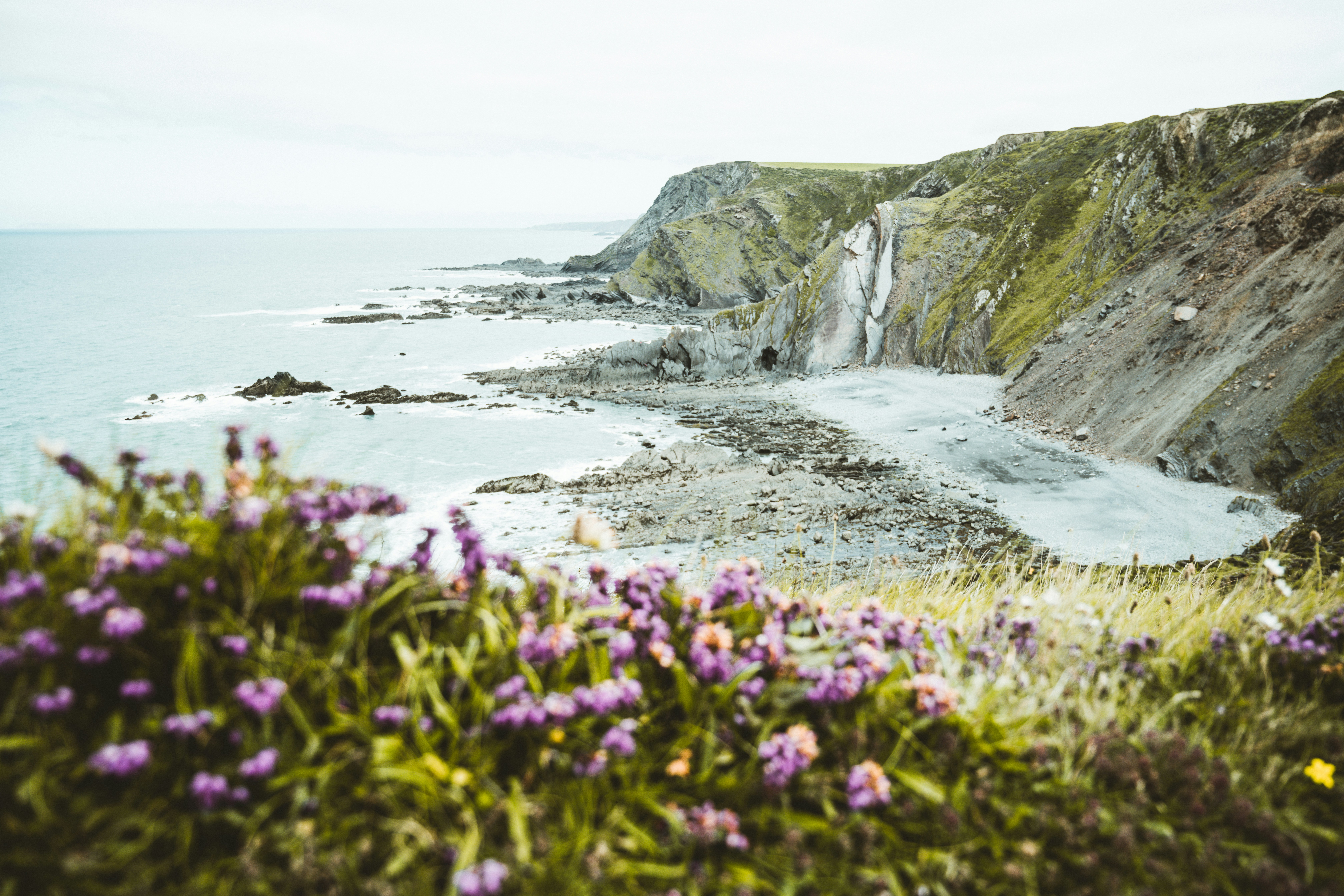 Cornish Coast sea between land