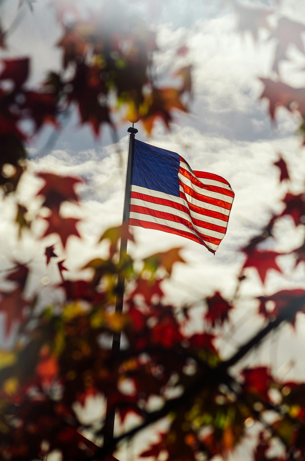 flag of us a on the pole