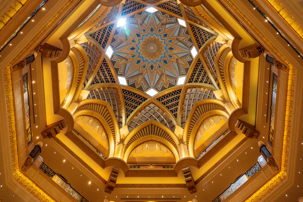 brown and black floral ceiling