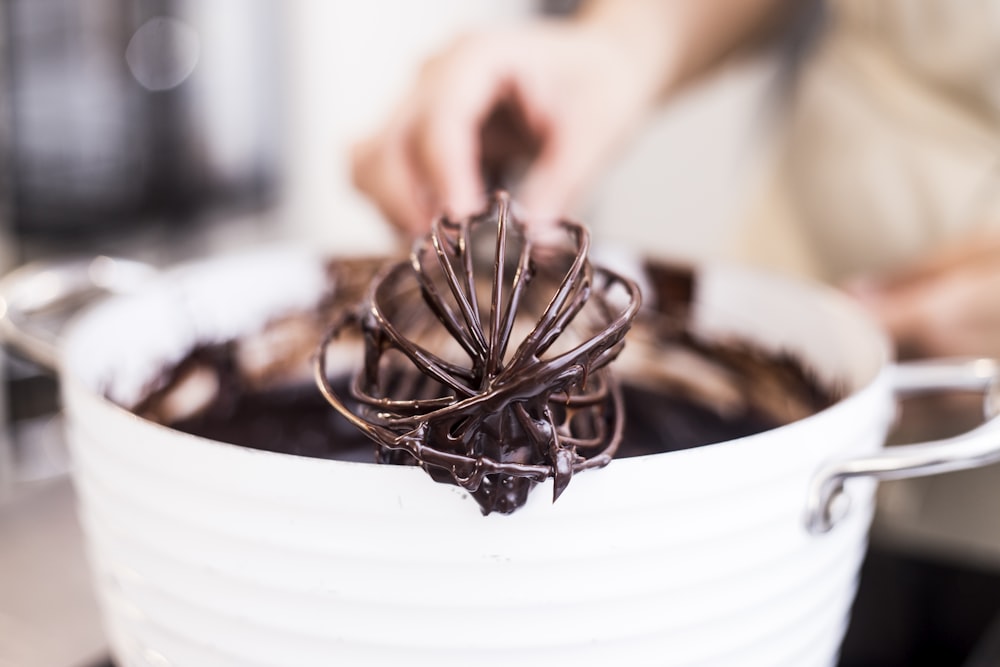 chocolate cake on white ceramic plate