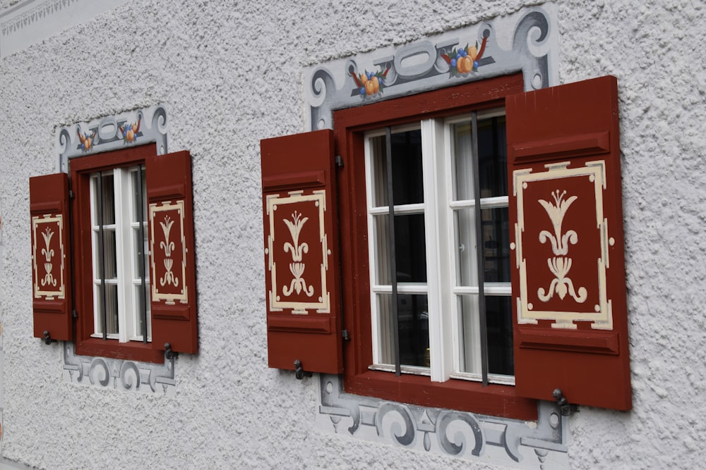 white wooden framed glass window